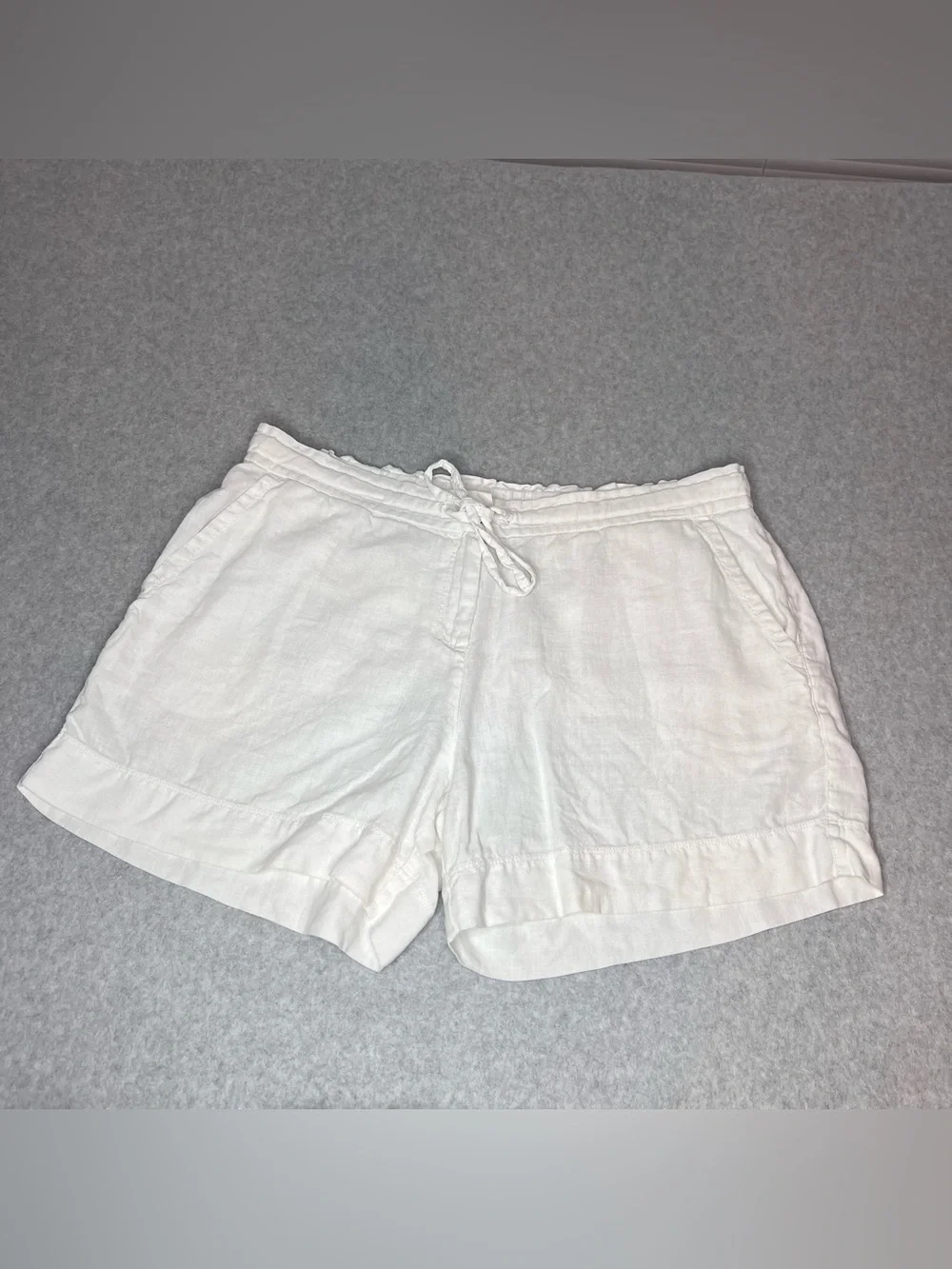 Tommy Bahama Linen Shorts Women’s Large White Drawstring Relaxed Beach Resort